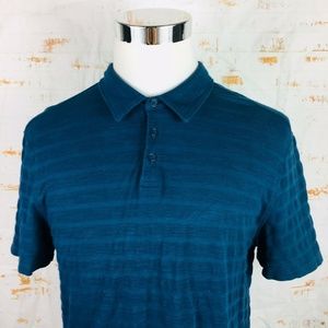 John Varvatos Mens Textured Polo Shirt Large L
